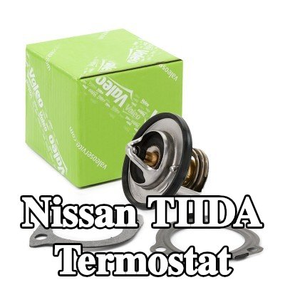VALEO Termostat 82°C, conta/sızdırmazlık elemanları ile — Nissan Tiida