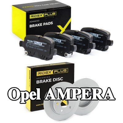 RIDEX PLUS مجموعة أقراص الفرامل والوسادات للمحور الخلفي, صلب — Opel Ampera