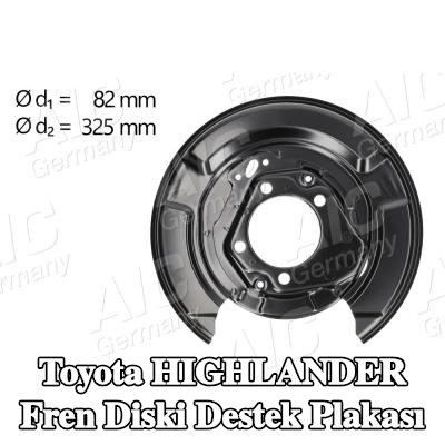 AIC Fren diski destek plakası Arka Aks Sağ — 2000 Toyota Highlander