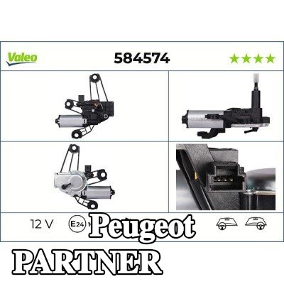 VALEO محرك المساحات الخلفي, 12V — Peugeot Partner