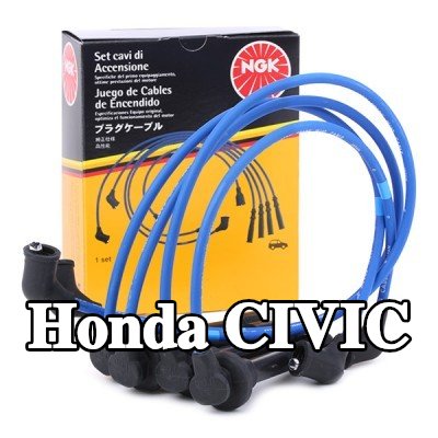 NGK مجموعة أسلاك الإشعال باللون الأزرق, مع قطع التركيب — Honda Civic