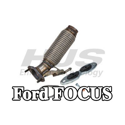 HJS أنبوب إصلاح, محول حفاز مخرج, مع مواد تثبيت — Ford Focus
