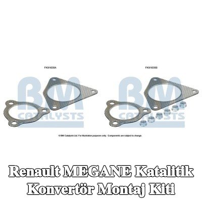 BM CATALYSTS Katalitik konvertör montaj kiti — Renault Megane