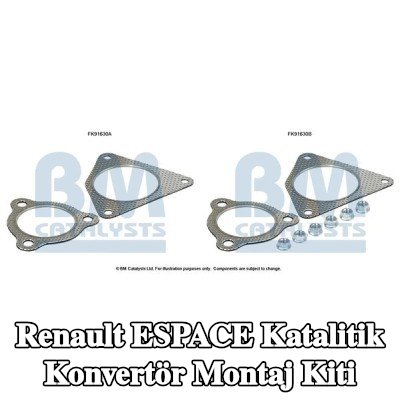 BM CATALYSTS Katalitik konvertör montaj kiti — 2012 Renault Espace