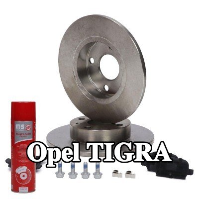 MASTER-SPORT مجموعة أقراص الفرامل والوسادات للمحور الخلفي, صلب — Opel Tigra