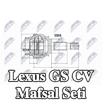 NTY CV mafsalı kiti Arka Aks Sol, Arka Aks Sağ — 2011 Lexus Gs