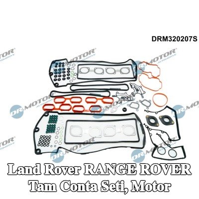 DR.MOTOR AUTOMOTIVE Tam Conta Seti, kam mili contalı motor, valf kapağı contası ile, valf gövdesi contalı, silindir kafası contası olmadan, egzoz manifoldu contası ile (ler), emme manifoldu contası/contaları ile — 2002 Land Rover Range Rover