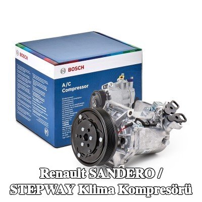 BOSCH Montaj kılavuzu ile klima kompresörü, conta halkasız — Renault Sandero / Stepway
