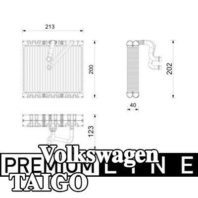 MAHLE المبخر بدون حشية/ختم, بدون صمام التمدد — Volkswagen Taigo