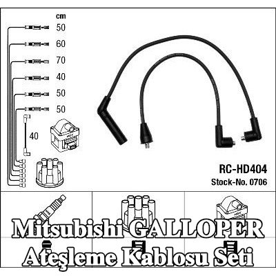 NGK Ateşleme kablo seti siyah — Mitsubishi Galloper