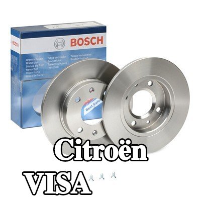 BOSCH القطر الخارجي لقرص المكابح: 247mm, صلب, مشحم, مع مسامير/براغي — Citroën Visa