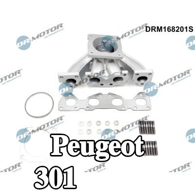 DR.MOTOR AUTOMOTIVE مشعب العادم مع الحشيات/الأختام, مع مسامير/براغي, مع مواد تثبيت — 2012 Peugeot 301