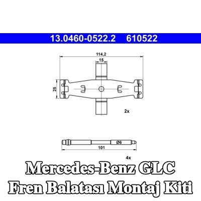 ATE Fren balatası montaj kiti — 2016 Mercedes-Benz Glc