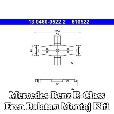 ATE Fren balatası montaj kiti — Mercedes-Benz E-Class