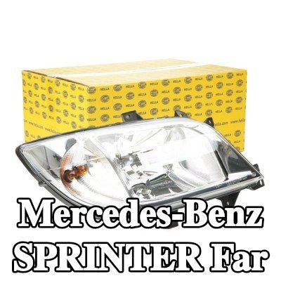 HELLA Far Sağ, H3, H7, H7/H3, PY21W, W5W, ampullü, far seviyeleme motorlu, Gösterge Rengi: şeffaf — 2002 Mercedes-Benz Sprinter
