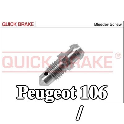QUICK BRAKE برغي/صمام التهوية — Peugeot 106