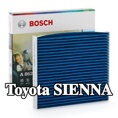 BOSCH مرشح حبوب اللقاح مرشح الكربون المنشط, Particulate filter (PM 2.5), مع تأثير مضاد للحساسية, مع مفعول مضاد للبكتيريا, مع تأثير مبيد للفطريات — 2006 Toyota Sienna