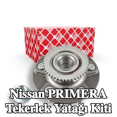 FEBI BILSTEIN Tekerlek yatağı kiti Arka Aks Sol, Arka Aks Sağ, Tekerlek göbeğine entegre tekerlek yatağı, ABS sensör halkalı, tekerlek göbeği ile, aks somunu ile — Nissan Primera