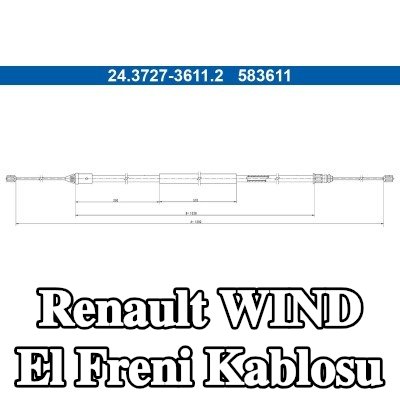 ATE El freni kablosu 1292mm — Renault Wind