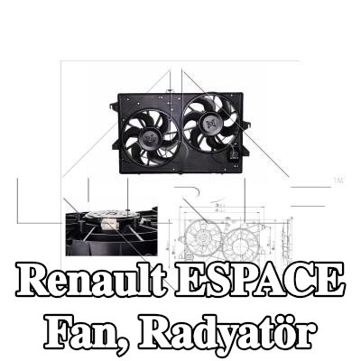 NRF Fan, radyatör 385mm, radyatör fan kapağı — 2000 Renault Espace
