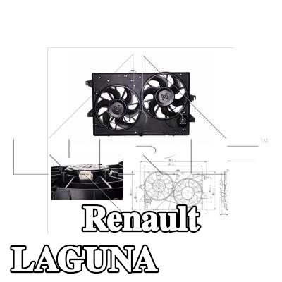 NRF مروحة, المبرد 385mm, مع غطاء مروحة المبرد — 1995 Renault Laguna