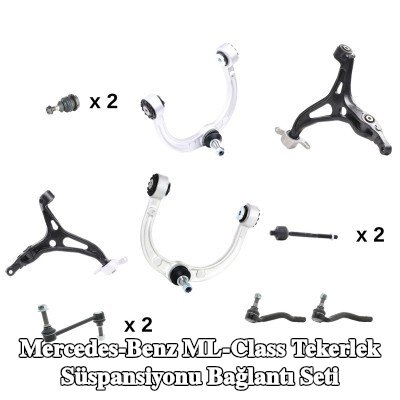 RIDEX Bağlantı seti, tekerlek süspansiyonu Ön Aks Sol, Ön Aks Sağ, Alt, Üst, aks mafsalı ile birlikte, bilyeli mafsal ile, bağlantı çubuğu ile — 2011 Mercedes-Benz ML-Class