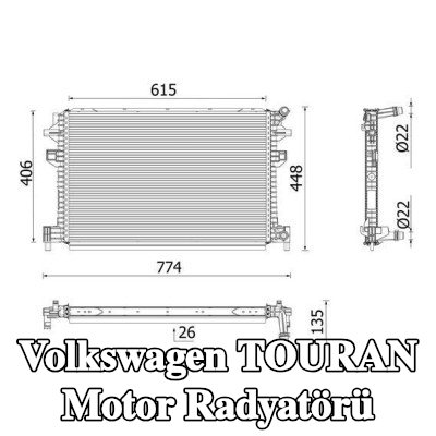 MAHLE Motor radyatörü — Volkswagen Touran