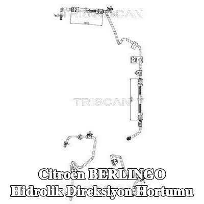 TRISCAN Hidrolik pompadan direksiyon dişlisine hidrolik direksiyon hortumu — Citroën Berlingo