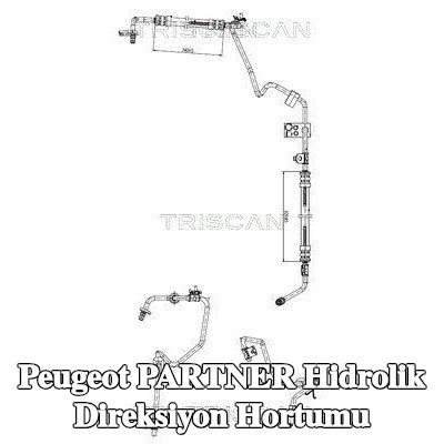 TRISCAN Hidrolik pompadan direksiyon dişlisine hidrolik direksiyon hortumu — Peugeot Partner