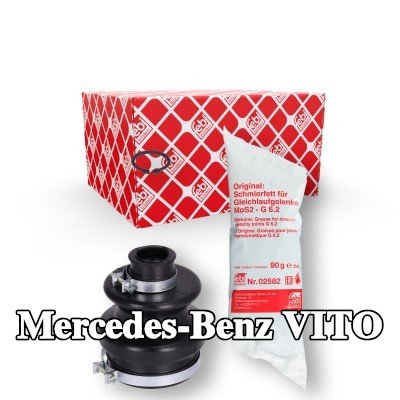 FEBI BILSTEIN طقم غطاء مفصل CV, عمود الإدارة المحور الأمامي, مطاط — 2000 Mercedes-Benz Vito