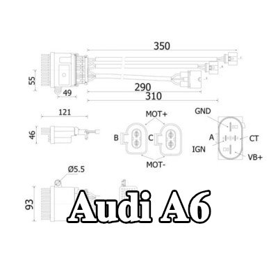 MAHLE منظم محرك منفاخ مع كابل — Audi A6