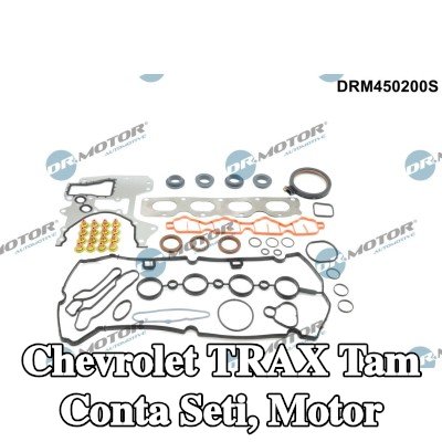 DR.MOTOR AUTOMOTIVE Tam Conta Seti, kam mili contalı motor, valf kapağı contası ile, valf gövdesi contalı, silindir kafası contası olmadan, egzoz manifoldu contası ile (ler), emme manifoldu contası/contaları ile — 2012 Chevrolet Trax