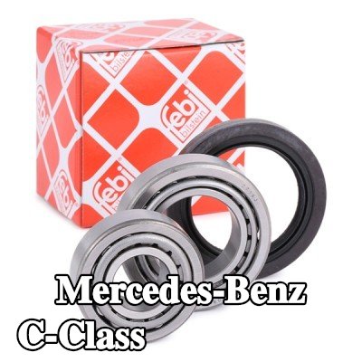 FEBI BILSTEIN مجموعة محامل العجلات للمحور الأمامي الأيسر, المحور الأمامي الأيمن, مع مانع تسرب العمود — Mercedes-Benz C-Class