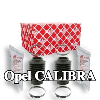 FEBI BILSTEIN طقم غطاء حامل التوجيه المحور الأمامي الأيسر, مع شحم, مع مشابك — Opel Calibra