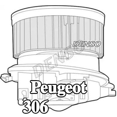 DENSO محرك منفاخ 12V, بدون مقاوم — 2000 Peugeot 306
