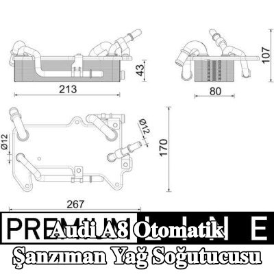 MAHLE Conta/sızdırmazlık elemanı olmayan otomatik şanzıman yağ soğutucusu — Audi A8