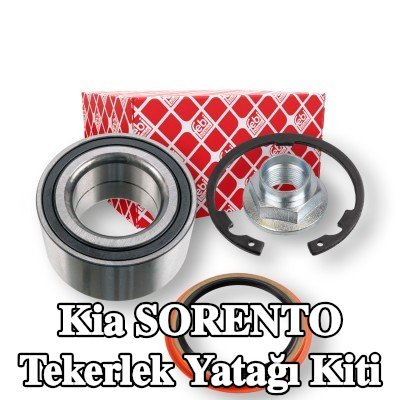 FEBI BILSTEIN Sol ön aks tekerlek yatağı kiti, Ön Aks Sağ, tutma halkası, aks somunu ile, conta/sızdırmazlık elemanları ile — 2002 Kia Sorento