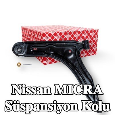 FEBI BILSTEIN Ön Aks Sol Süspansiyon Kolu, Alt, Çelik Sac, bilyeli mafsal ile, taç somun ve çatal pimli, lastik yastıklı — 1990 Nissan Micra