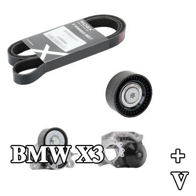RIDEX مضخة الماء + مجموعة الحزام المضلع على شكل V — BMW X3