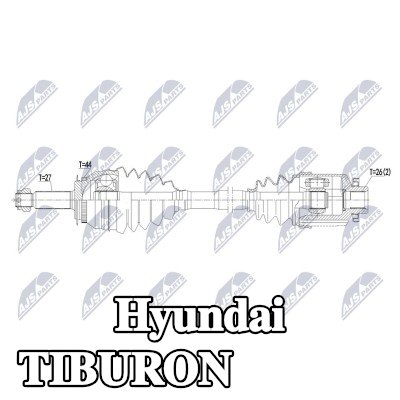 NTY عمود الدفع للمحور الأمامي الأيمن, 582mm — Hyundai Tiburon