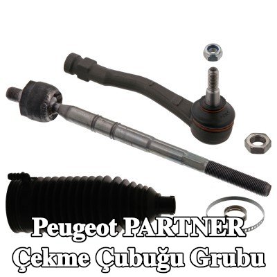 FEBI BILSTEIN Rot kolu grubu Ön Aks Sağ, somunlu, körükli, kelepçeli, direksiyon körüğü ile — Peugeot Partner