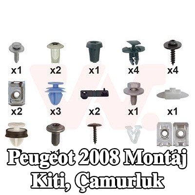 VAN WEZEL Montaj Kiti, çamurluk — Peugeot 2008