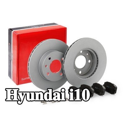 MAPCO مجموعة أقراص الفرامل والوسادات للمحور الأمامي, مُهوى — Hyundai i10