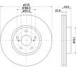 HELLA Fren diski PRO, Outer Diameter: 275mm, içten havalandırmalı, Kaplamalı, tekerlek göbeği olmadan, tekerlek saplamaları olmadan — 2002 Toyota Matrix (4)
