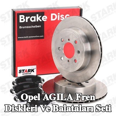 STARK Fren diskleri ve balataları seti Ön Aks, Havalandırmalı — 2000 Opel Agila