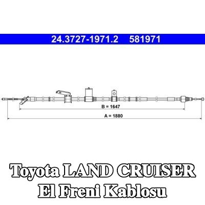 ATE El freni kablosu 1880mm — 2008 Toyota Land Cruiser