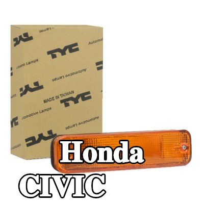 TYC مؤشر جانبي أمامي أيمن, برتقالي, مع حامل لمبة — 1990 Honda Civic
