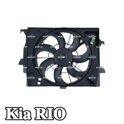 NRF مروحة, المبرد 390mm, مع غطاء مروحة المبرد — Kia Rio