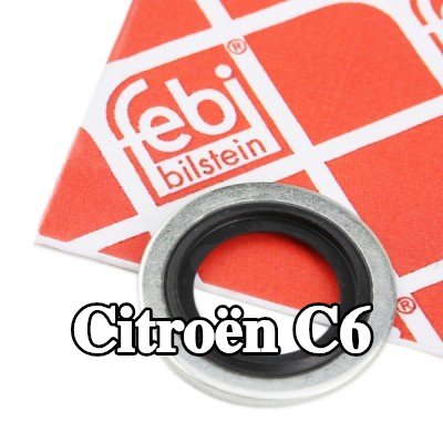 FEBI BILSTEIN حشية سدادة حوض الزيت من المطاط الصناعي, Inner Diameter: 13mm — Citroën C6