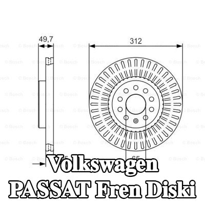 BOSCH Fren diski Dış Çap: 312mm, Havalandırmalı, Kaplamalı — 2012 Volkswagen Passat